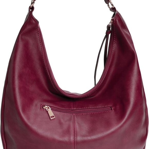 Oversized Vegan Leather Hobo Bag with Adjustable Strap - Chic Crossbody Tote - Picture 3 of 6